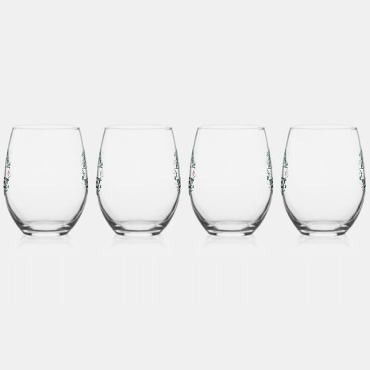 Verre À Vin Sans Pied Buffle noir et blanc personnalisé (A) (Gauche)