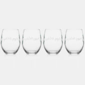 Verre À Vin Sans Pied Buffle noir et blanc personnalisé (C) (Droite)