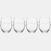 Verre À Vin Sans Pied Buffle noir et blanc personnalisé (O) (Droite)