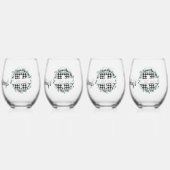 Verre À Vin Sans Pied Buffle noir et blanc personnalisé (R) (Dos)