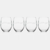 Verre À Vin Sans Pied Buffle noir et blanc personnalisé (Y) (Droite)