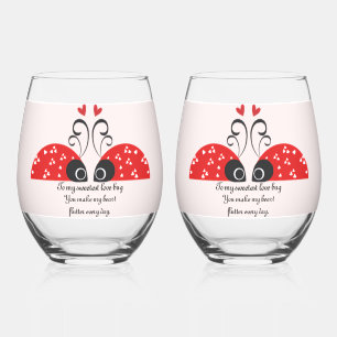 Verre À Vin Sans Pied Bug d'amour le plus doux