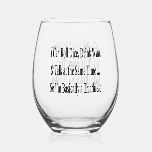 Verre À Vin Sans Pied Bunco au vin drôle (Recto)