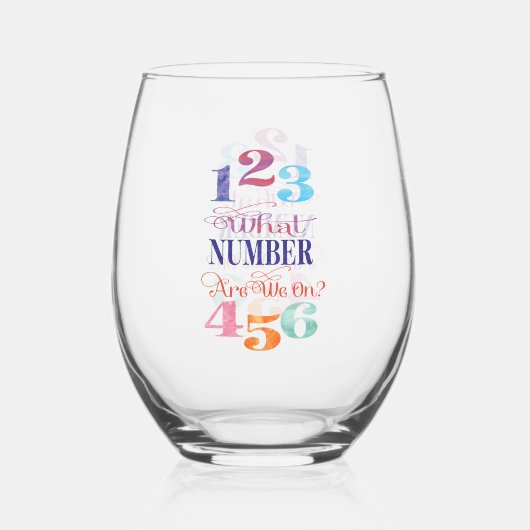 Verre À Vin Sans Pied Bunco Funny Quel Nombre Sommes-Nous ? Typographie (Recto)