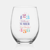Verre À Vin Sans Pied Bunco Funny Quel Nombre Sommes-Nous ? Typographie (Verso)
