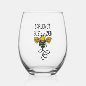 Verre À Vin Sans Pied "Buzzed" avec Bee Custimizable (Recto)