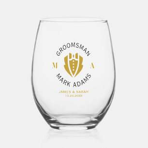 Verre À Vin Sans Pied Cadeau de Témoin des Garçons d'Honneur Élégants Mo