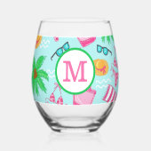 Verre À Vin Sans Pied Cadeau de week-end pour fille avec monogramme Biki (Verso)
