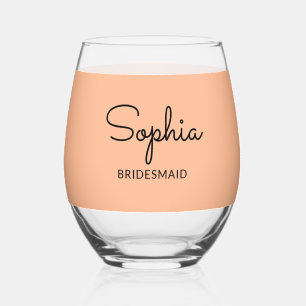 Verre À Vin Sans Pied Cadeau élégant de demoiselle d'honneur Mariage pêc
