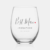 Verre À Vin Sans Pied Cadeau Mariage Best Man élégant (Recto)
