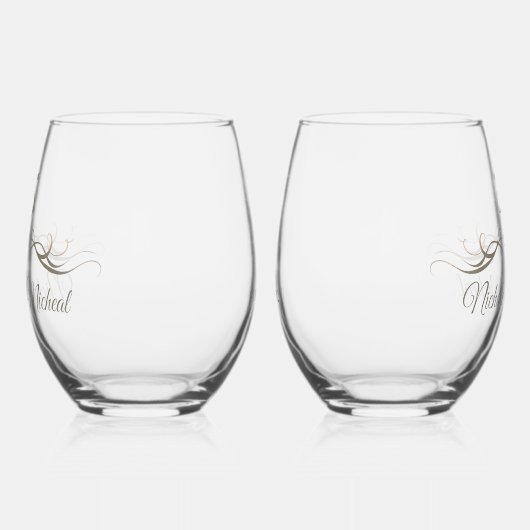 Verre À Vin Sans Pied Cadeau personnalisé 25e anniversaire Keepsaké pers (Gauche)