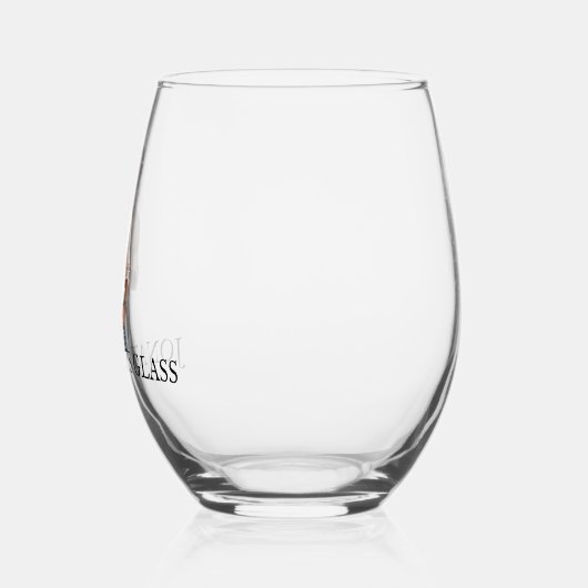 Verre À Vin Sans Pied Cadeau personnalisé avec monogramme et photo (Gauche)