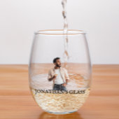 Verre À Vin Sans Pied Cadeau personnalisé avec monogramme et photo