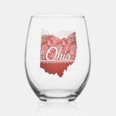 Verre À Vin Sans Pied Cadeau Souvenir Ohio (Recto)