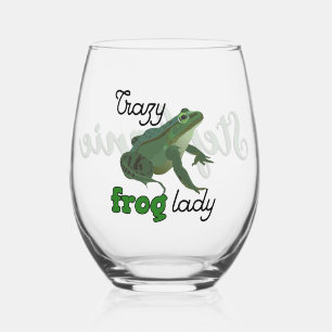 Verre À Vin Sans Pied Cadeaux personnalisés de la grenouille folle Lady