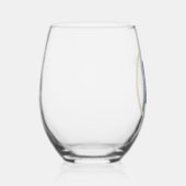 Verre À Vin Sans Pied Cadre de corde blanche avec Monogramme (Recto)