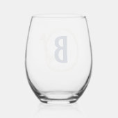 Verre À Vin Sans Pied Cadre de corde blanche avec Monogramme (Droite)