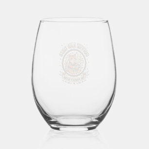 Verre À Vin Sans Pied Café Et Chats Chat Café Art Vectoriel Vintage T-Sh