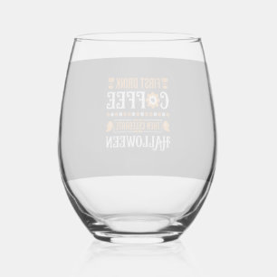 Verre À Vin Sans Pied Café Halloween d'abord puis célébrer la typographi