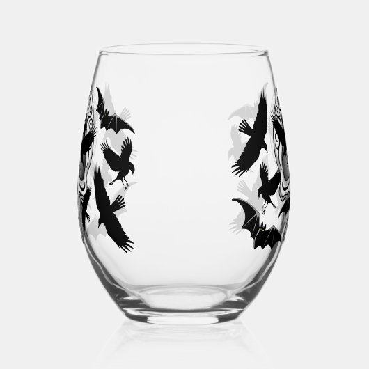 Verre À Vin Sans Pied Calaveras décoratives Halloween (Droite)