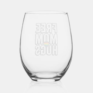 Verre À Vin Sans Pied Câlins gratuits de maman Fierté Cœur Vintage T-Shi