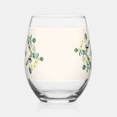 Verre À Vin Sans Pied Calla Lily et Eucalyptus blancs (Gauche)