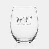 Verre À Vin Sans Pied Calligraphie de script tendance personnalisée pers (Recto)