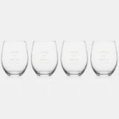 Verre À Vin Sans Pied Calligraphie moderne mariage intemporel (Dos)