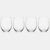 Verre À Vin Sans Pied Calligraphie moderne mariage intemporel (Droite)