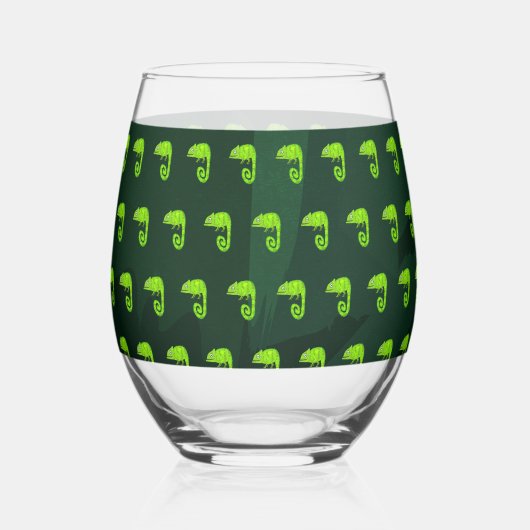 Verre À Vin Sans Pied Caméléon vert mignon (Recto)