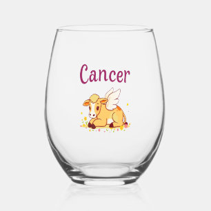 Verre À Vin Sans Pied Cancer Zodiac Vache Png, Cancer mignon