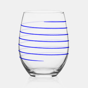 Verre À Vin Sans Pied Candy Can Blue Stripe Vins Lunettes