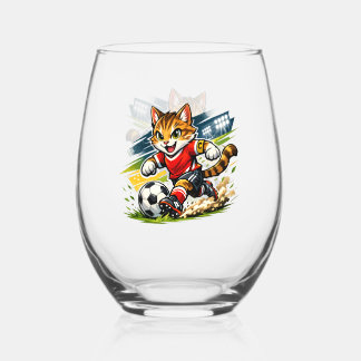 Verre À Vin Sans Pied Capitaine Chat : Le Sprint de Foot