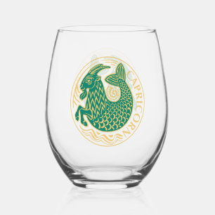 Verre À Vin Sans Pied Capricorne Signe du zodiaque