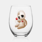 Verre À Vin Sans Pied Caricature de poupée vaudou en amour (Recto)