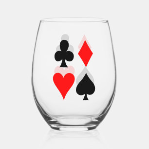 Verre À Vin Sans Pied Carte Convient Conception Verre Vin Stemless