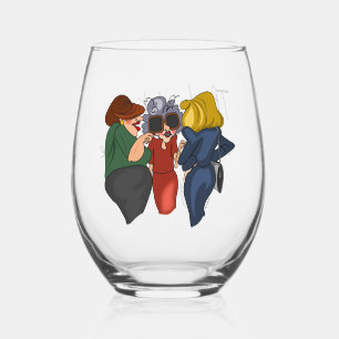 Verre À Vin Sans Pied Cartoon Ladies "Best Times !"