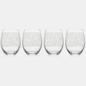 Verre À Vin Sans Pied Cascade de Fleurs Roses (Dos)