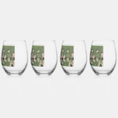 Verre À Vin Sans Pied Cascade de Fleurs Roses (Gauche)