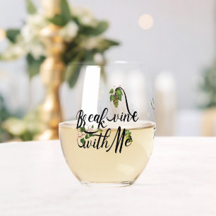 Verre À Vin Sans Pied Casser La Vigne Avec Moi Avec La Vigne De Raisin