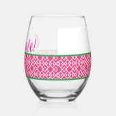 Verre À Vin Sans Pied Célébration géométrique rose (Gauche)