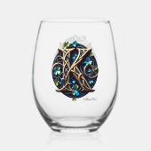 Verre À Vin Sans Pied Celtic Monogram Wine Glass Set (Verso)