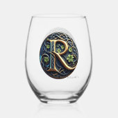 Verre À Vin Sans Pied Celtic Monogram Wine Glass Set (Recto)