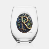 Verre À Vin Sans Pied Celtic Monogram Wine Glass Set (Verso)