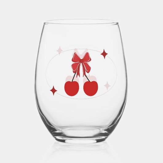Verre À Vin Sans Pied Cerise (Recto)