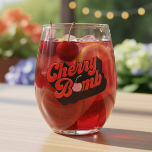 Verre À Vin Sans Pied Cerise Bombe Vin Stemless