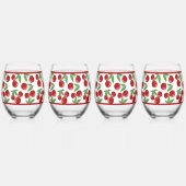 Verre À Vin Sans Pied Cerises rouges partout sur Motif (Gauche)