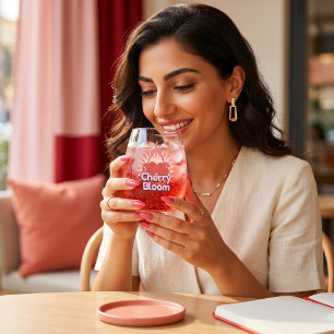 Verre À Vin Sans Pied Cerisier en Fleurs