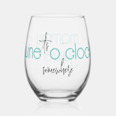 Verre À Vin Sans Pied C'est drôle, c'est Wine O'clock (Recto)