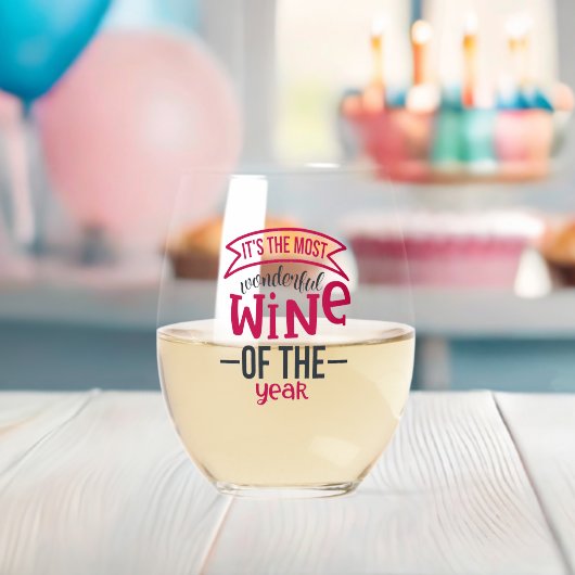 Verre À Vin Sans Pied C'est le vin le plus merveilleux de l'année (Insitu (Baby Shower))
